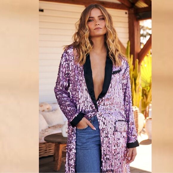 New Free People Ella Duster in Orchid Dust Combo size XS - Picture 5 of 12